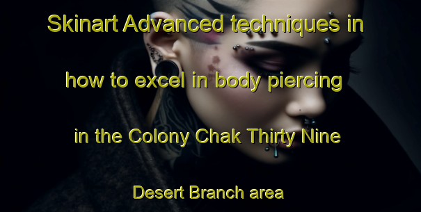 Skinart Advanced techniques in how to excel in body piercing in the Colony Chak Thirty Nine Desert Branch area | PiercingTraining | PiercingClasses | SkinartTraining-Pakistan